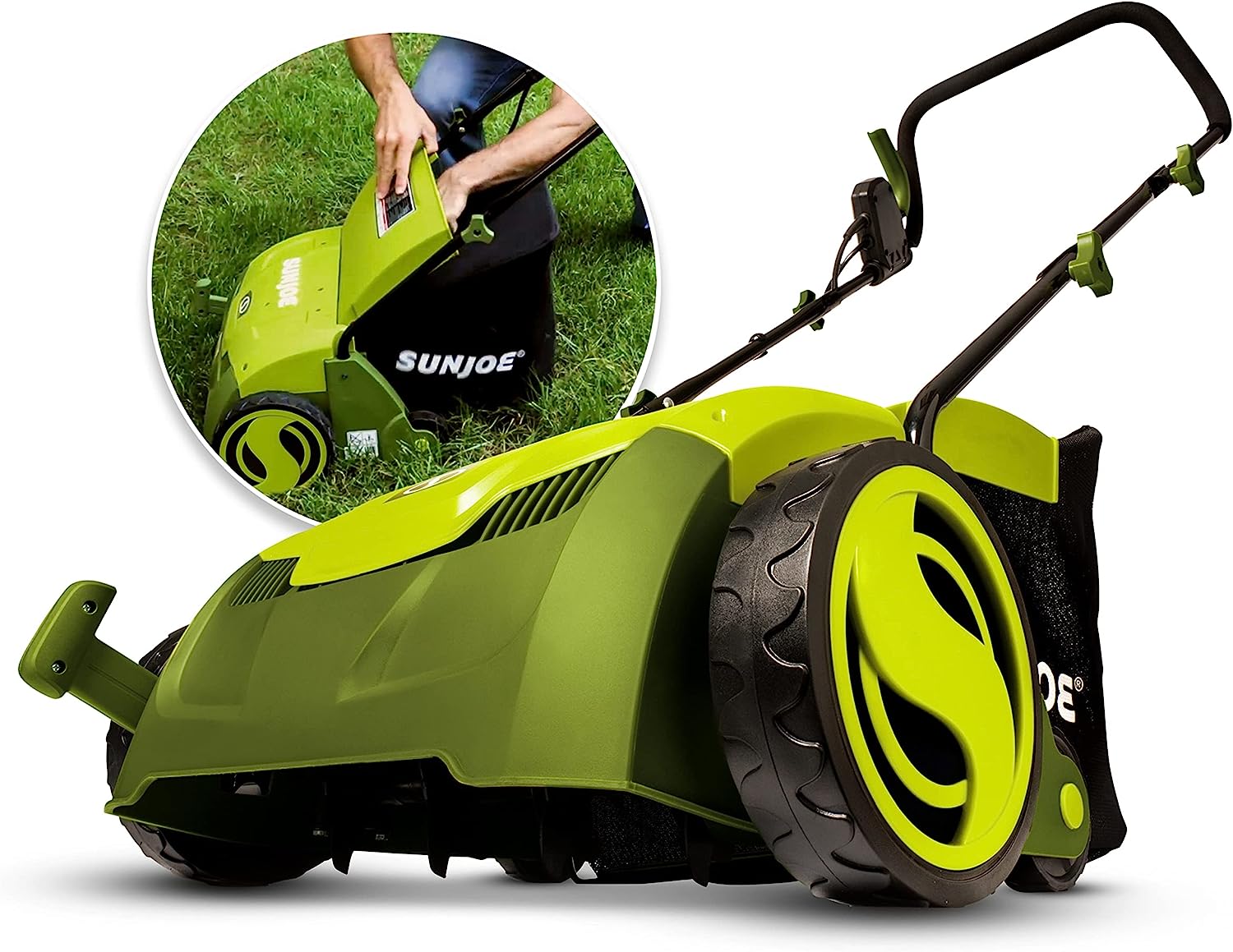 12-Amp 13-Inch Electric Dethatcher and Scarifier w/Removeable 8-Gallon Collection Bag