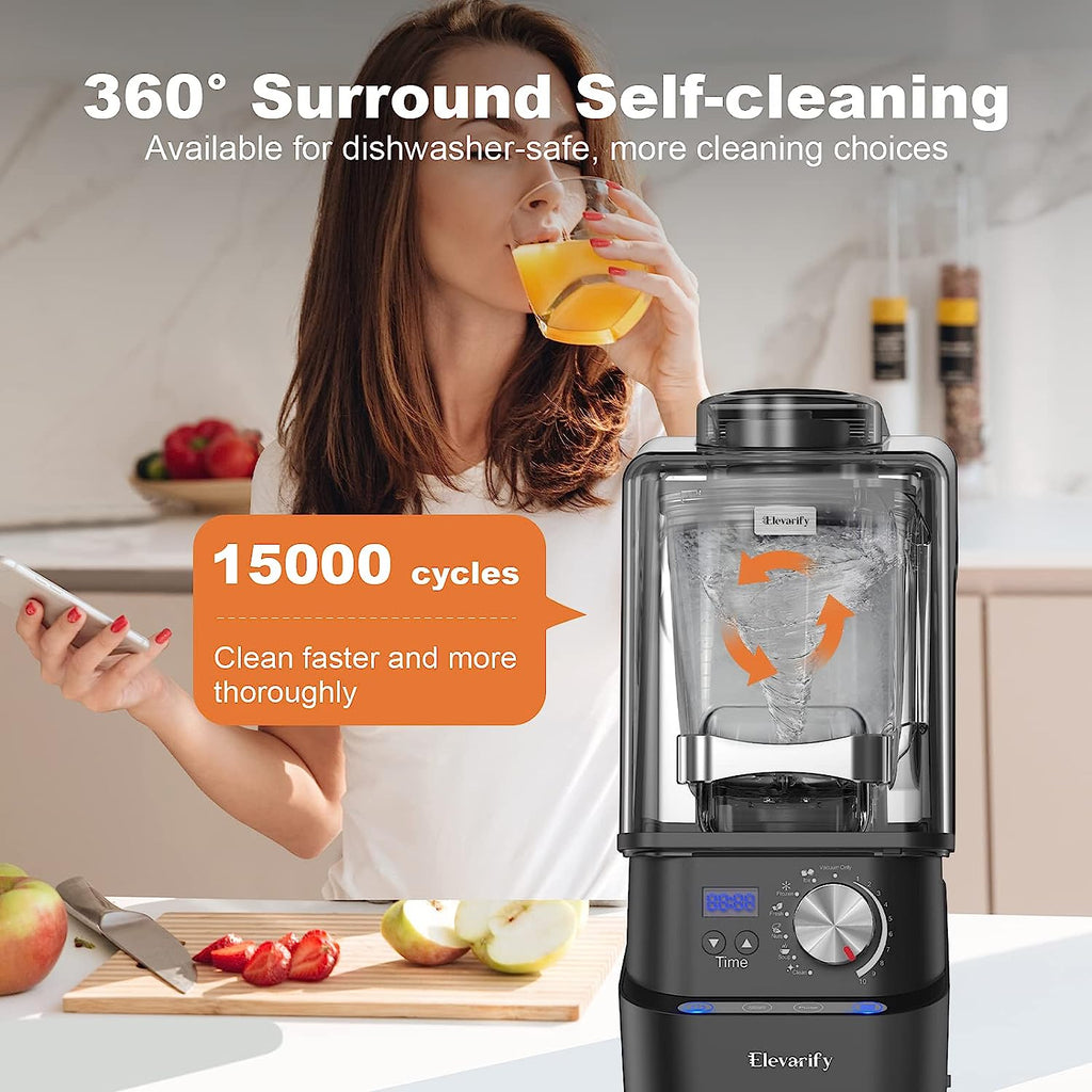 Kitchen Quiet Professional Blender: Vacuum Commercial Blender for Shakes and Smoothies