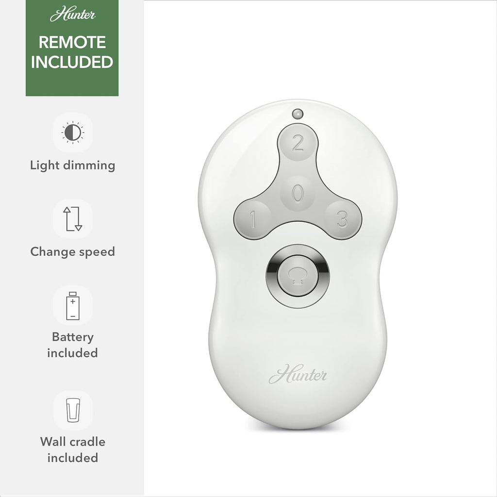 Hunter Fan Company Dempsey Low Profile Indoor / Outdoor Ceiling Fan with LED Light and Remote Control, 44