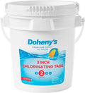 Doheny's 3 Inch Stabilized Chlorine Tablets | Pro-Grade Pool Sanitizer, Long Lasting, Slow Dissolving, 99% Pure Tri-Chlor, Individually Wrapped