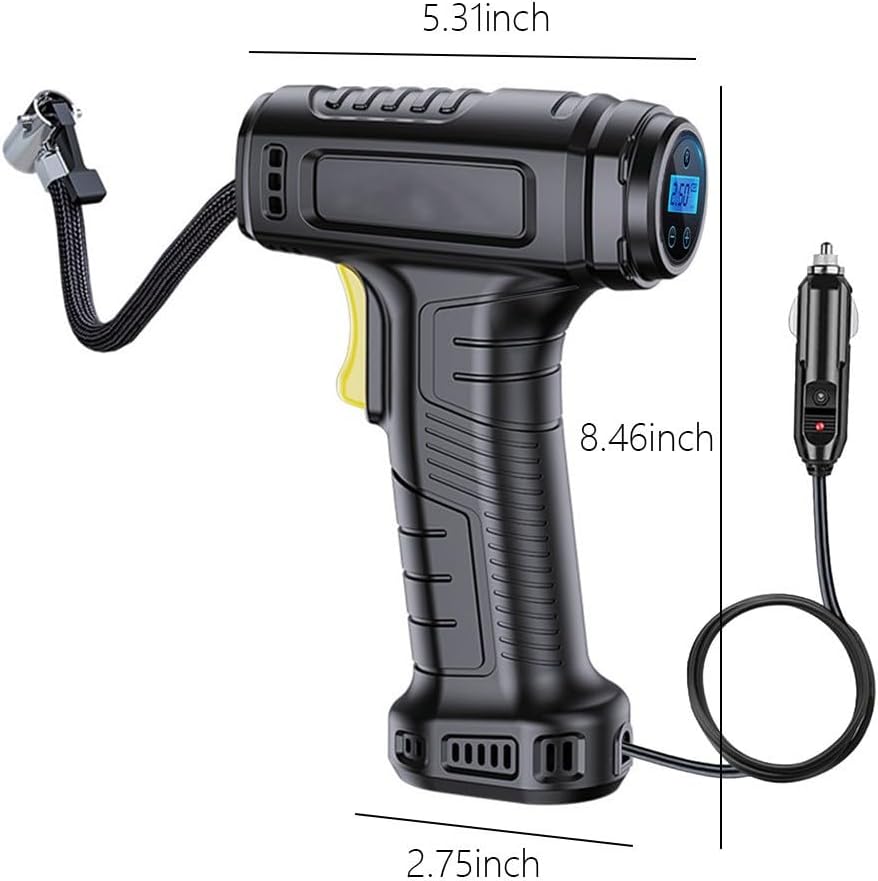 Tire Inflator Pump with Emergency LED Light