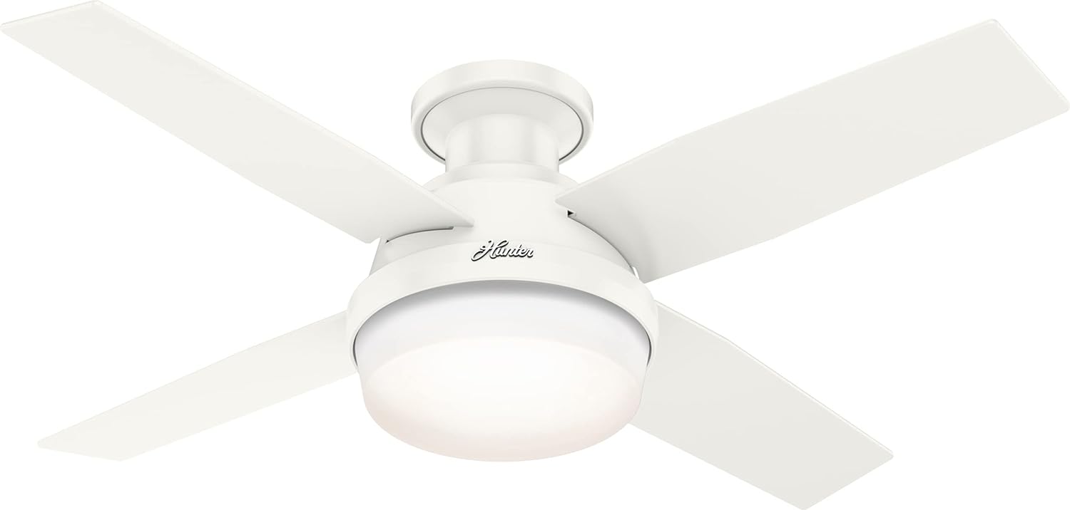 Hunter Fan Company Dempsey Low Profile Indoor / Outdoor Ceiling Fan with LED Light and Remote Control, 44