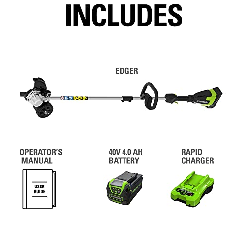 40V 8" Brushless Edger, 4.0Ah USB Battery and Charger Included