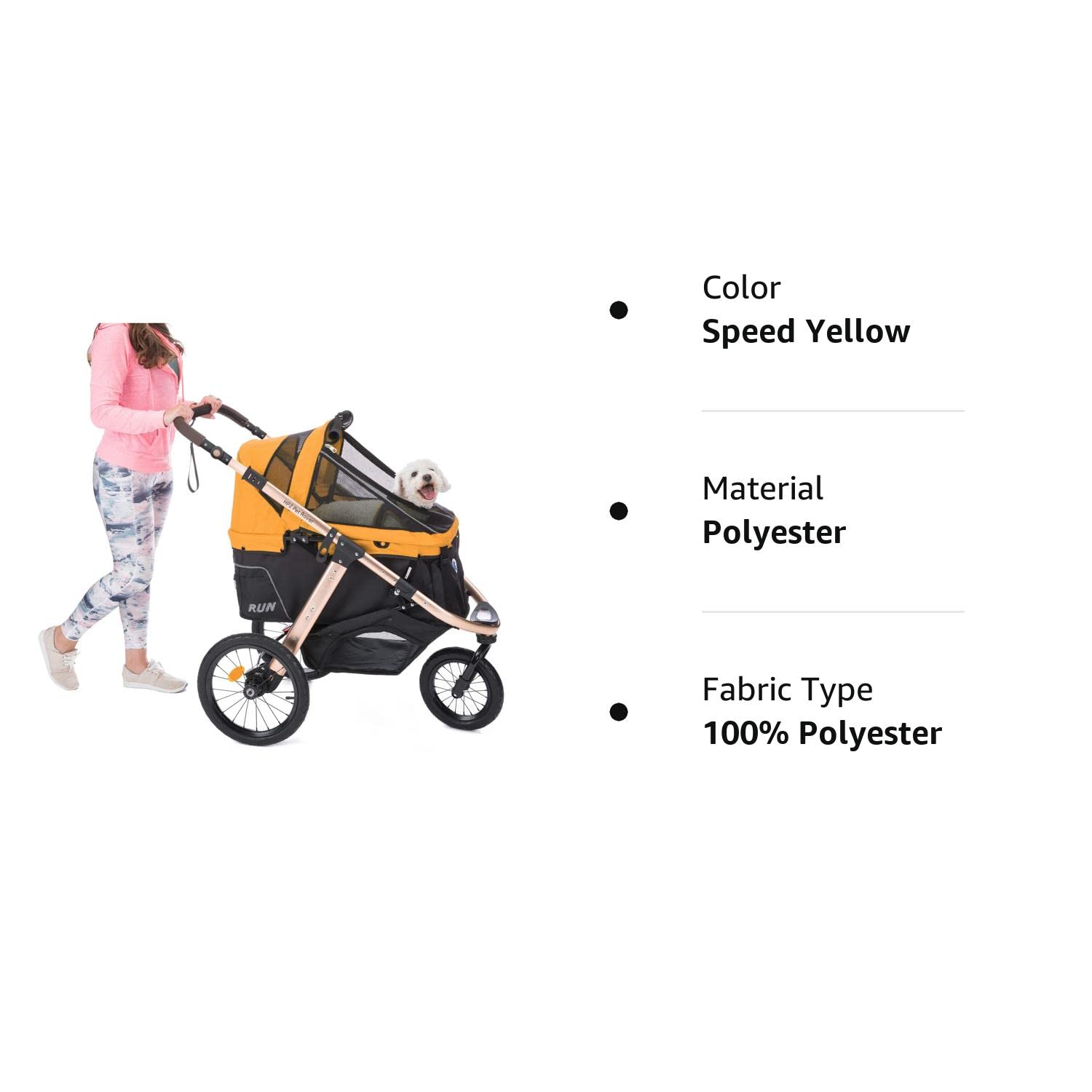Jogging Sports Stroller with Comfort Rubber Wheels/Zipper-Less Entry/1-Hand Quick Fold/Aluminum Frame for Small/Medium Dogs, Cats and Pets (Green Camo)